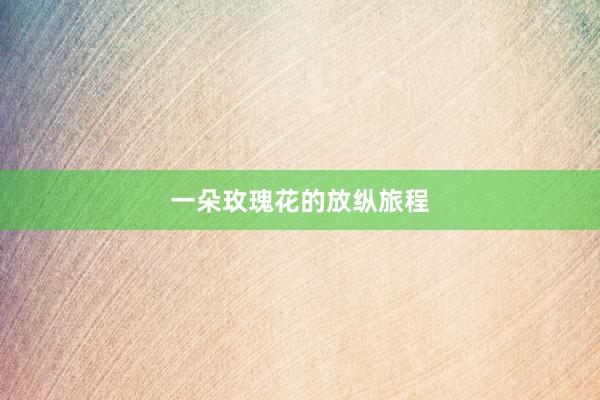 一朵玫瑰花的放纵旅程